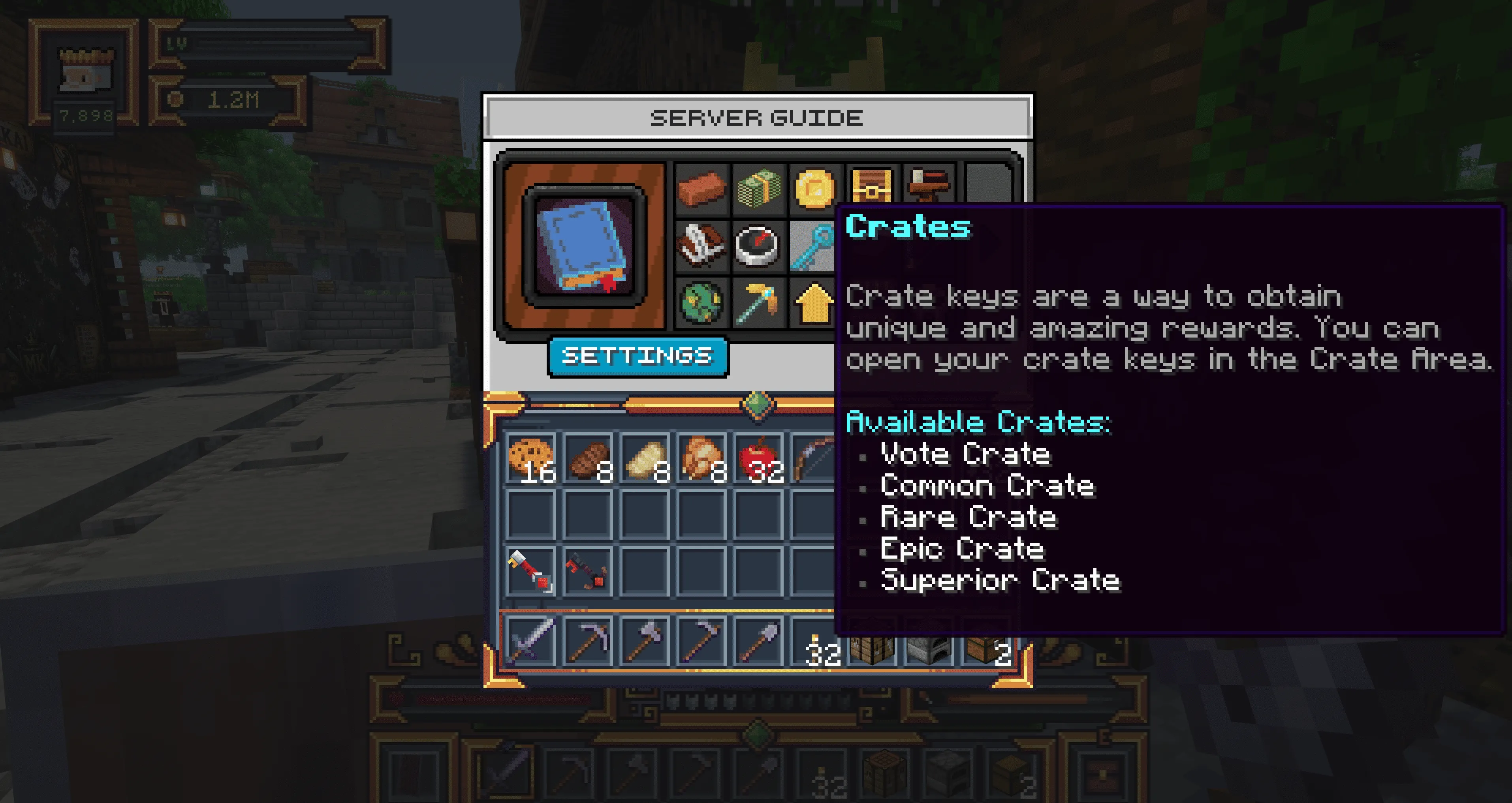 MineKai Server Guide crates option and Minecraft crate warp