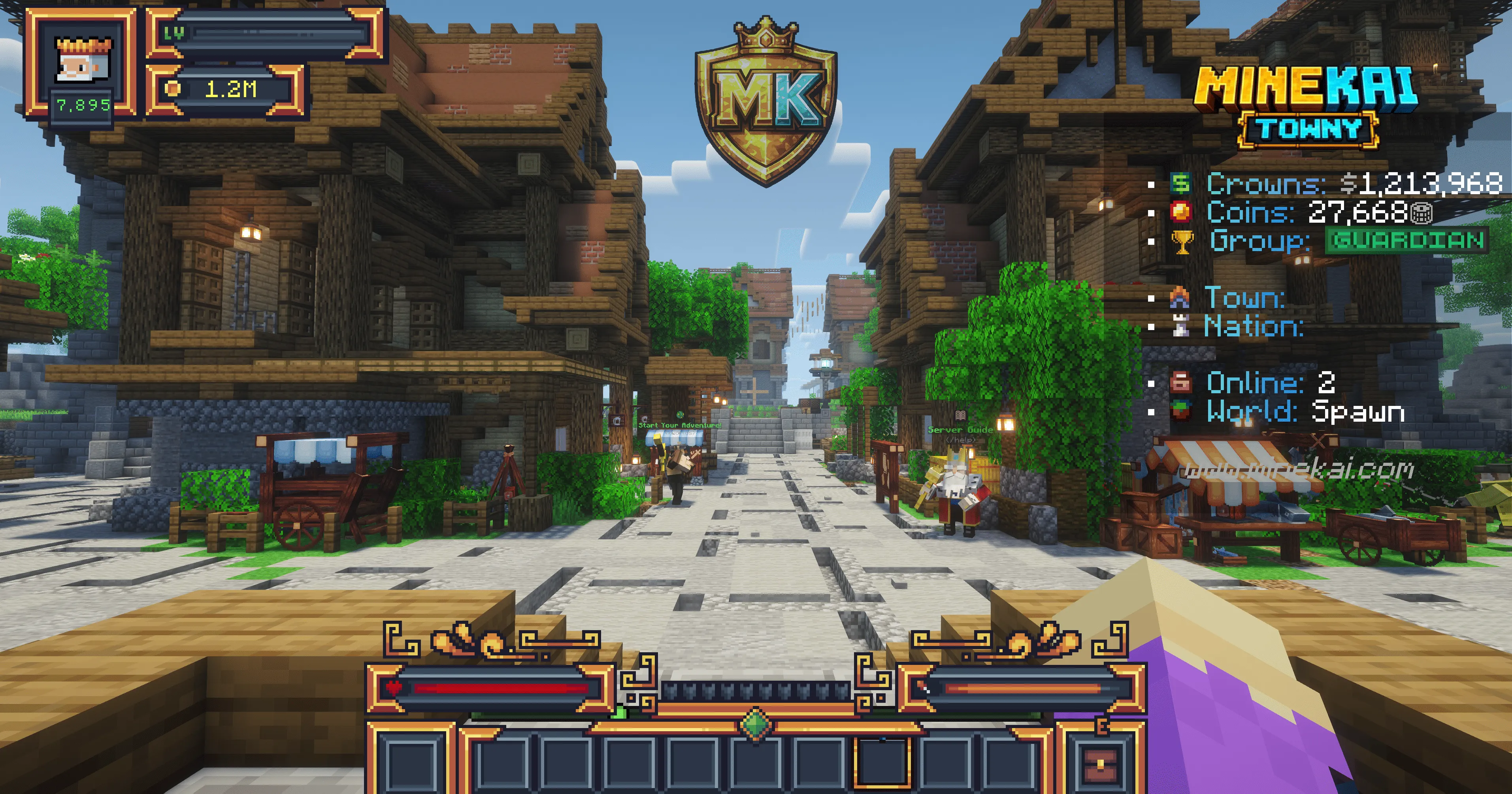 MineKai Minecraft Towny survival server spawn