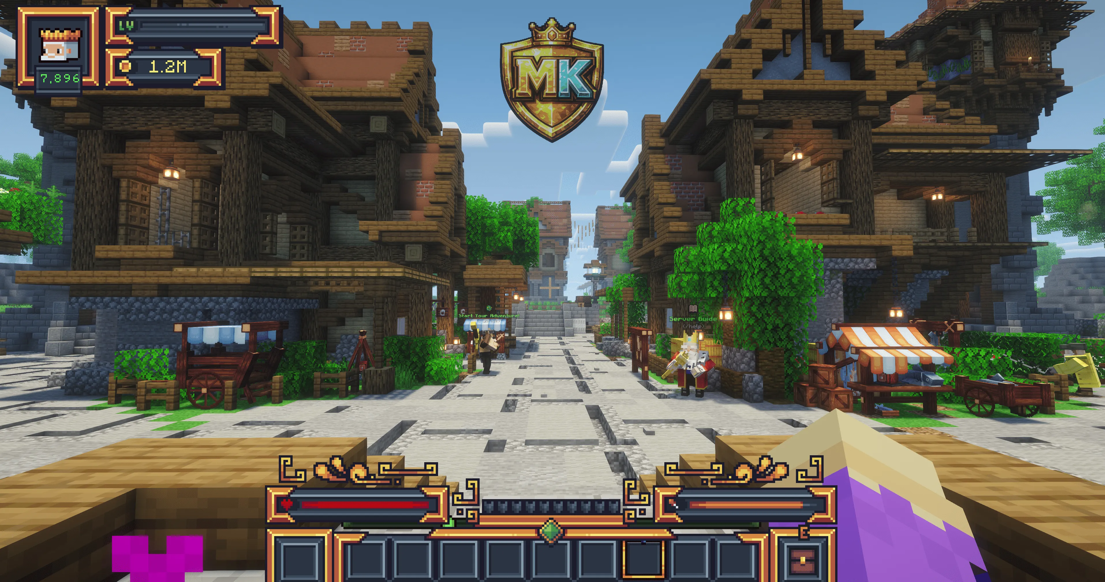 MineKai Minecraft server interface with the scoreboard hidden