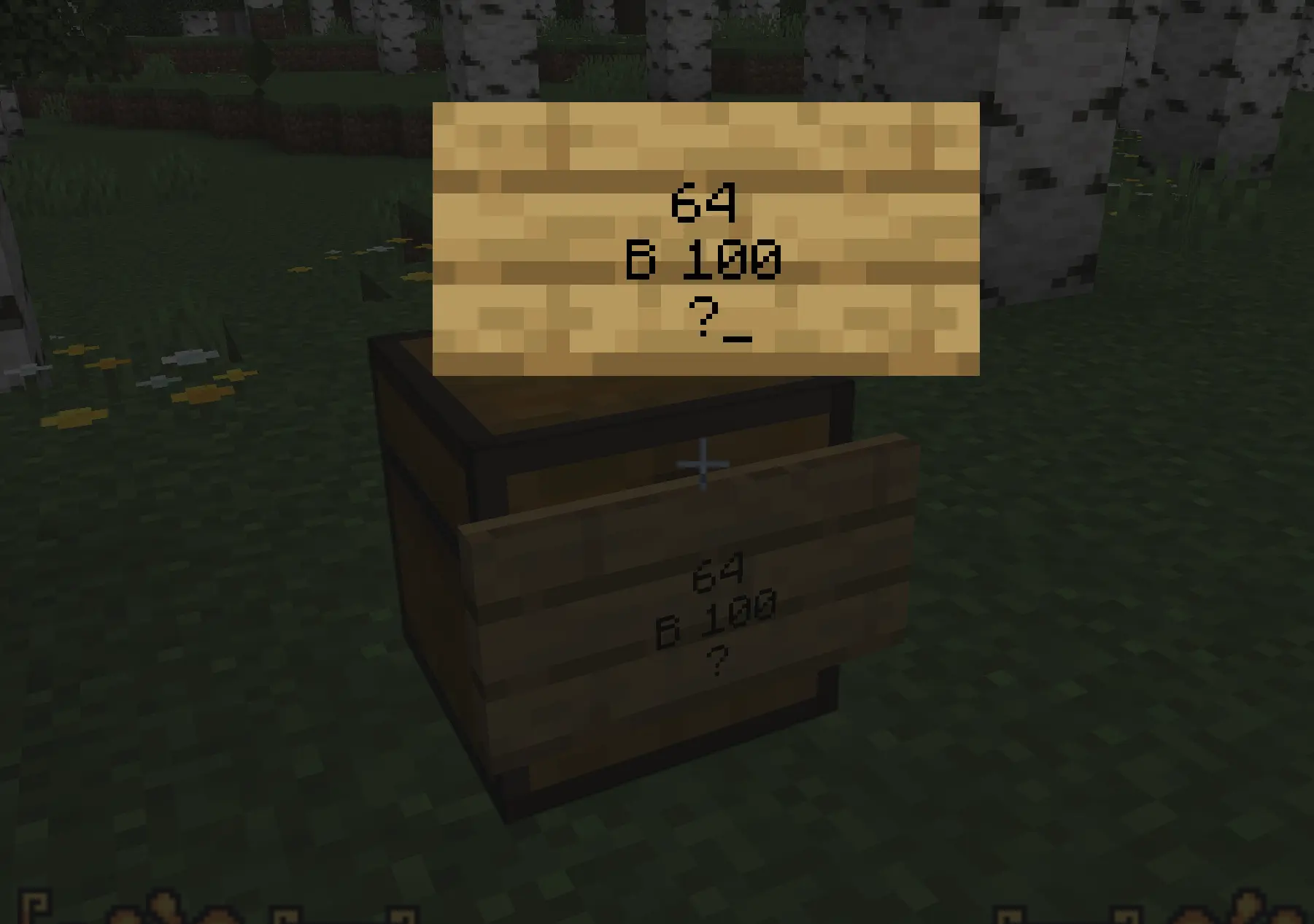 MineKai ChestShop selling 64 diamonds for 100 Crowns
