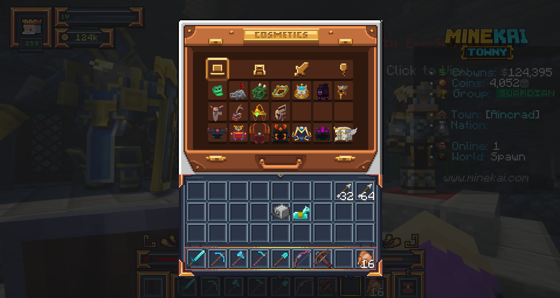 MineKai animated cosmetics and custom outfits without client mods