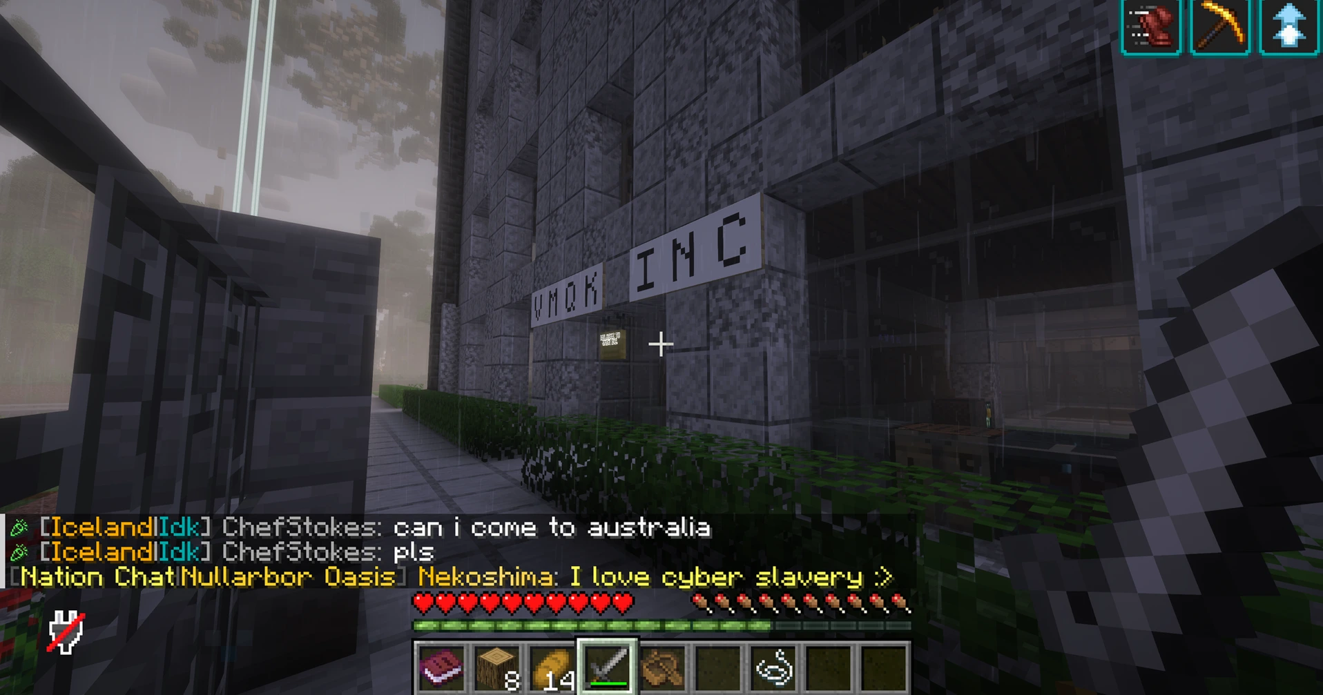 EarthMC Minecraft server interface