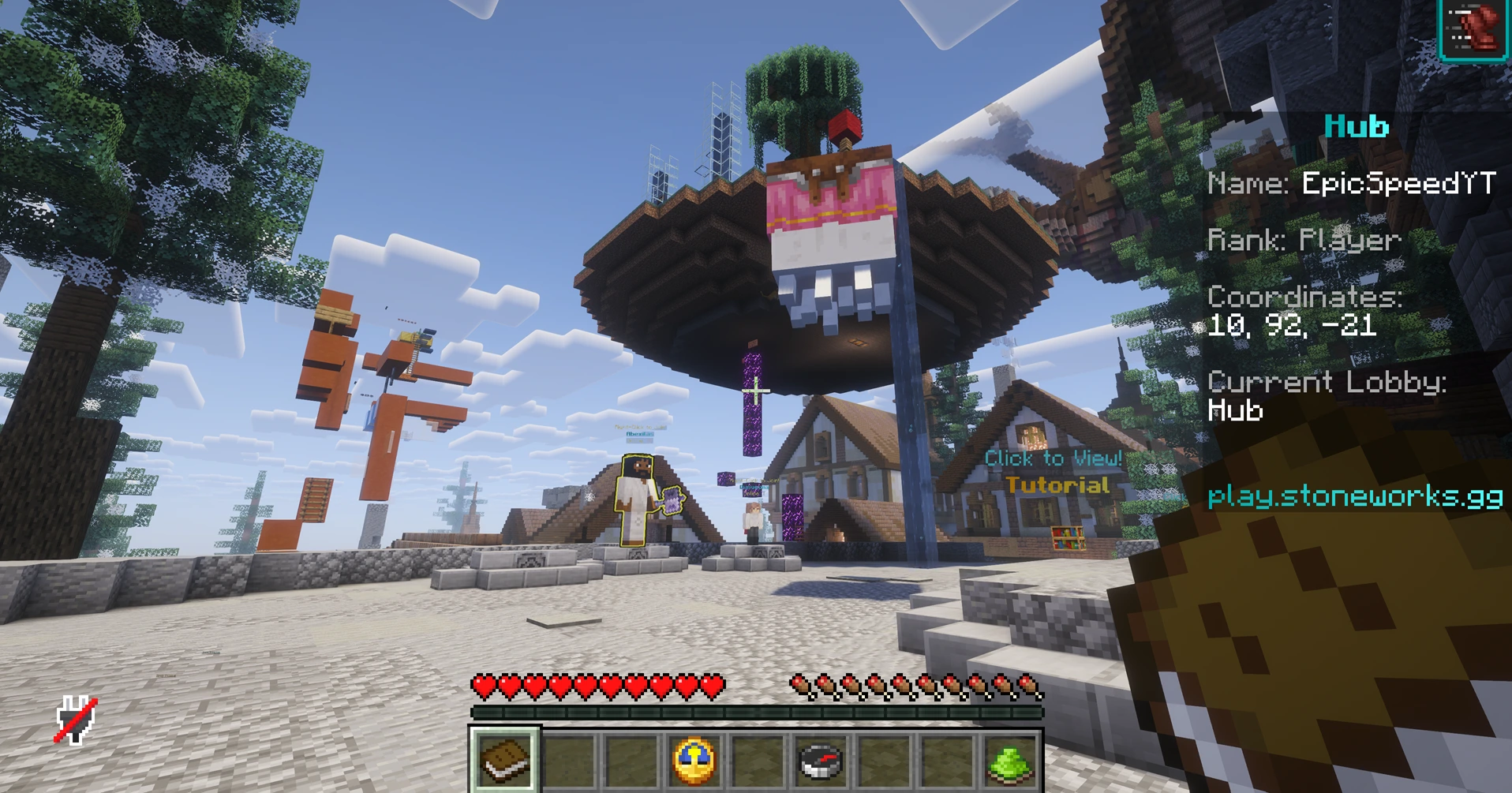 Stoneworks server spawn and interface