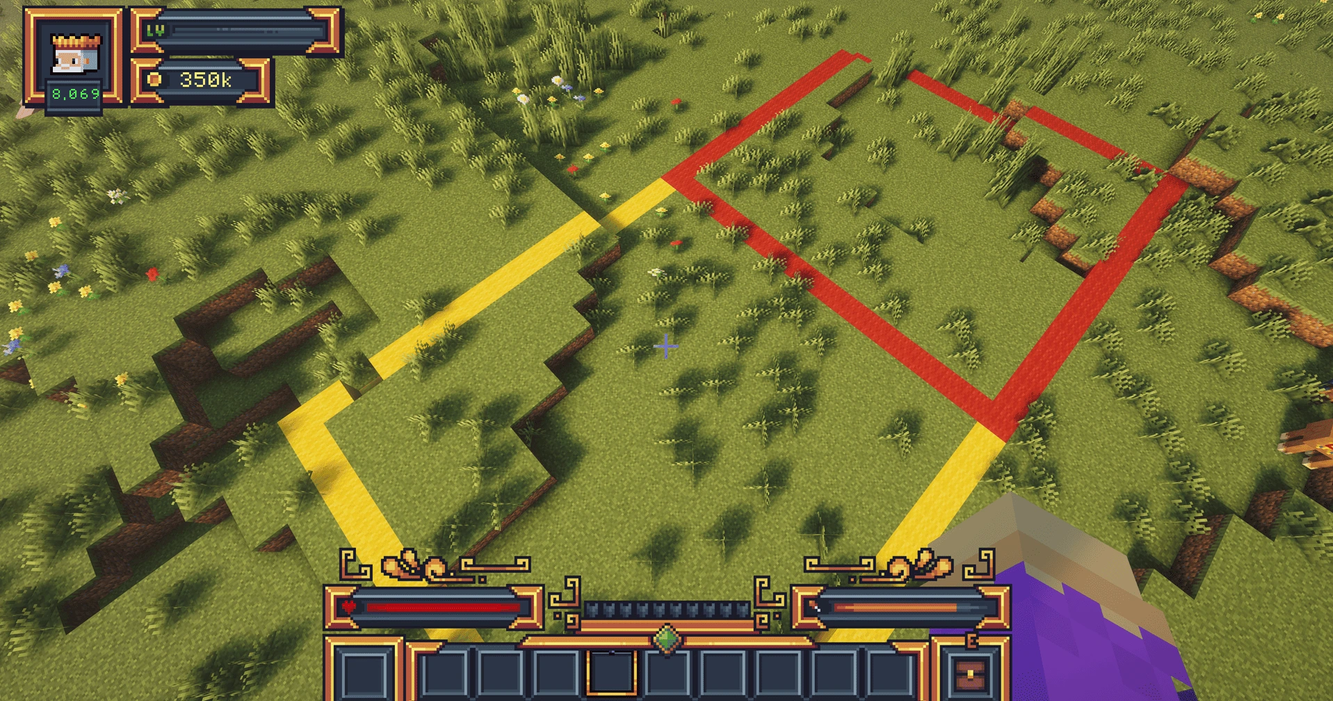Towny town claim successfully annexing a new townblock on MineKai