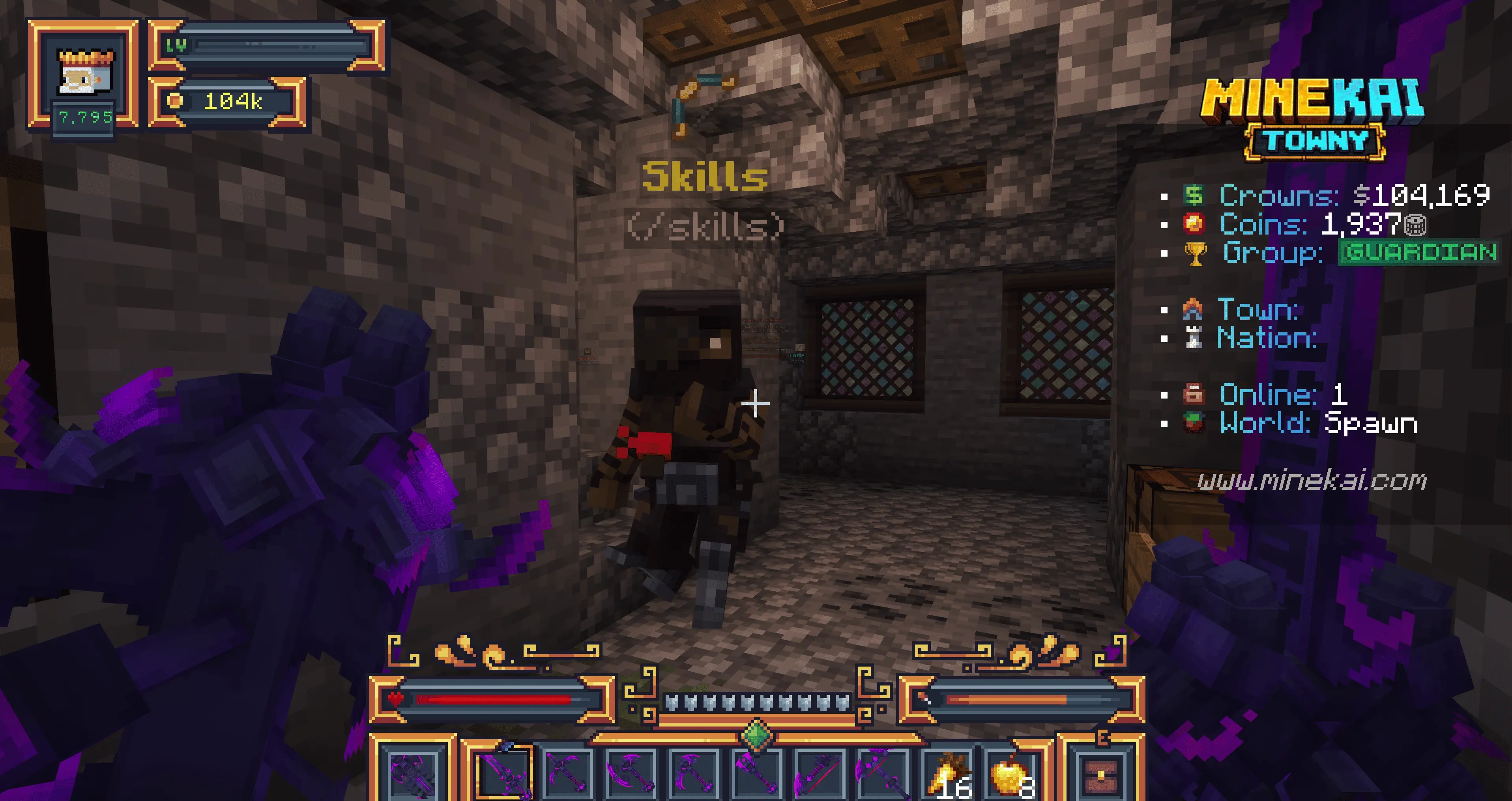 MineKai RPG skills interface